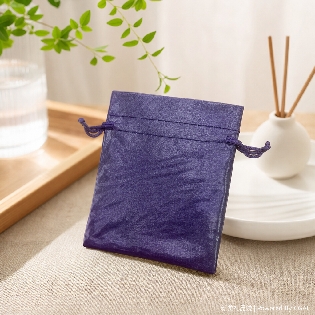 Thickened, wear-resistant and eco-friendly shopping bag made of satin fabric, foldable and portable handbag details Picture