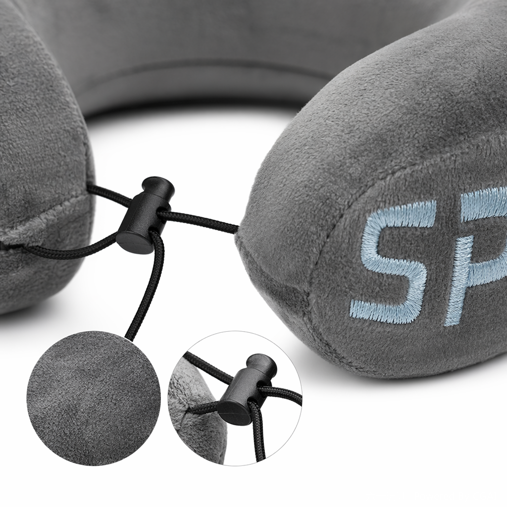 sport neck guard in stock wholesale, memory foam U-shaped pillow, neck guard with buckle, fresh U-shaped pillow, neck guard, neck guard, multiple colors available, U-shaped pillow inflatable neck pillow, memory foam black, blue, cyan, pink, gray, dark blue Application Scenario