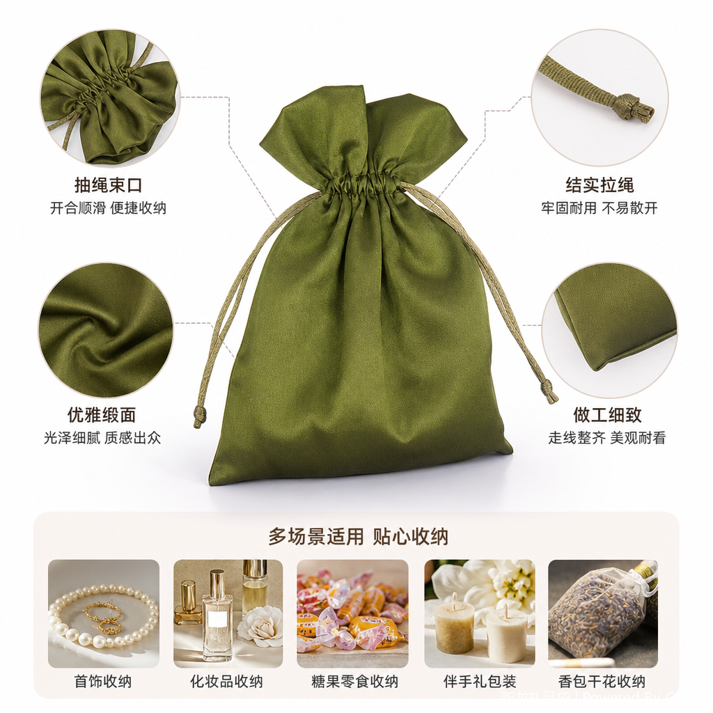 色丁布袋 时尚简约环保手提袋 可定制印花礼品包装袋