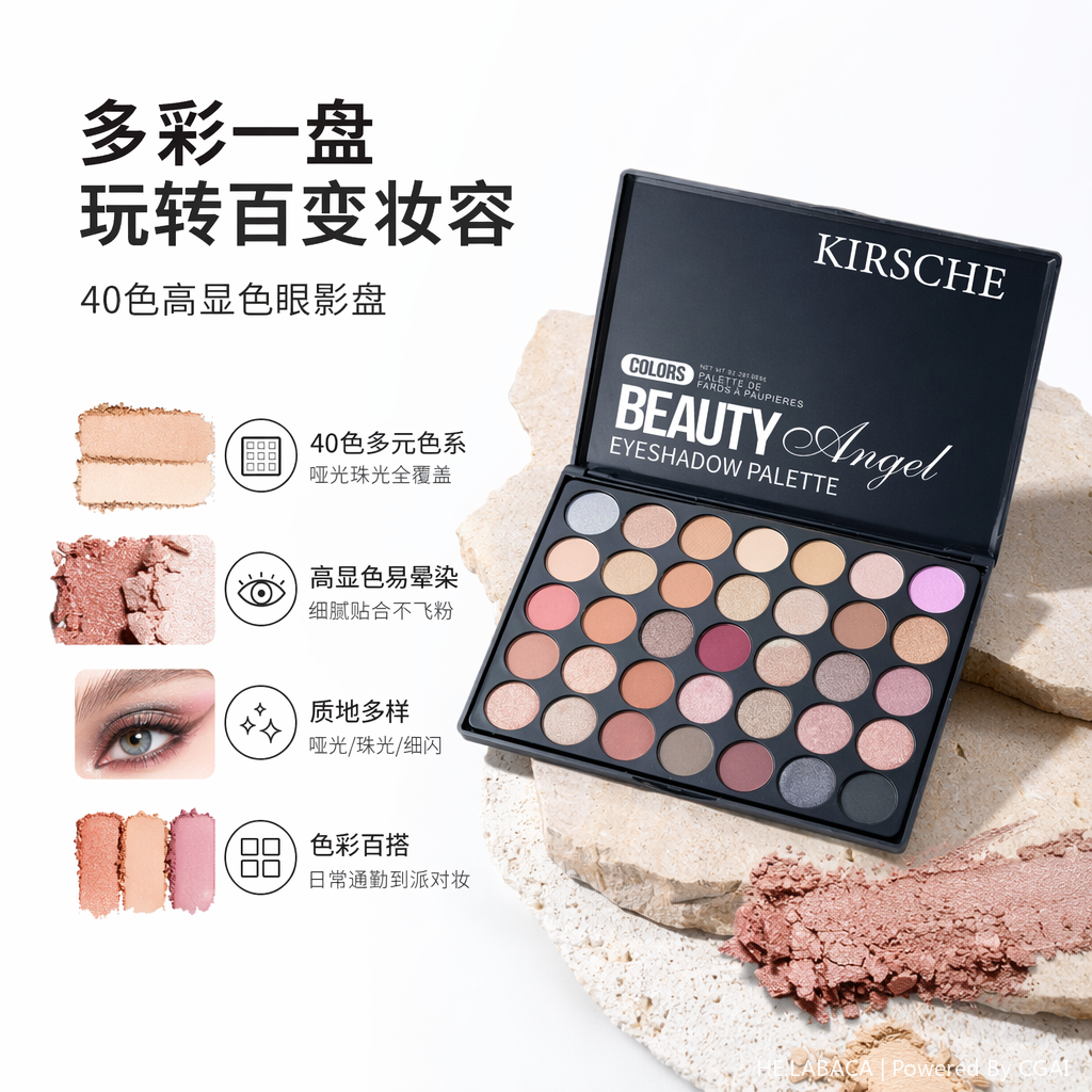 KIRSCHE BEAUTY Angel EYESHADOW PALETTE 黑色眼影盘30色化妆品
