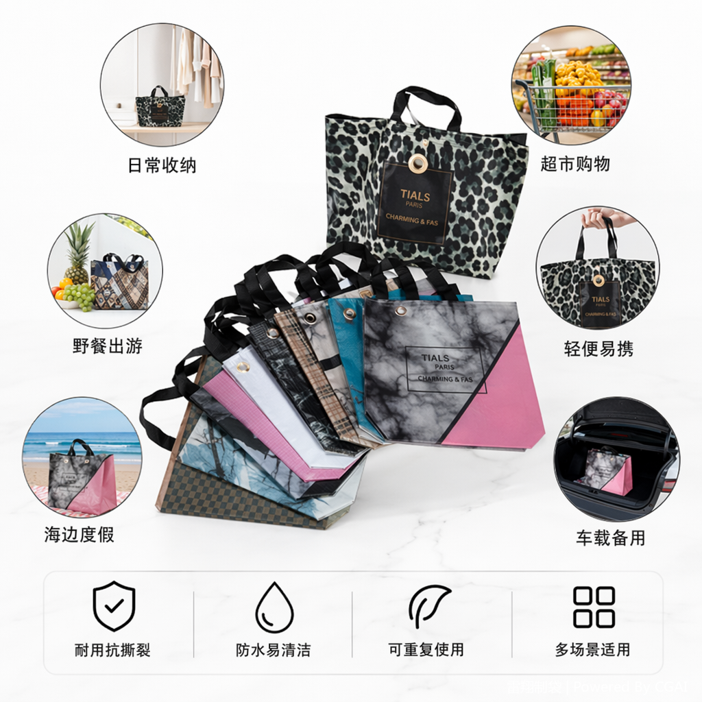 环保无纺布抽绳袋外卖专用小朋友礼品包装袋可水洗