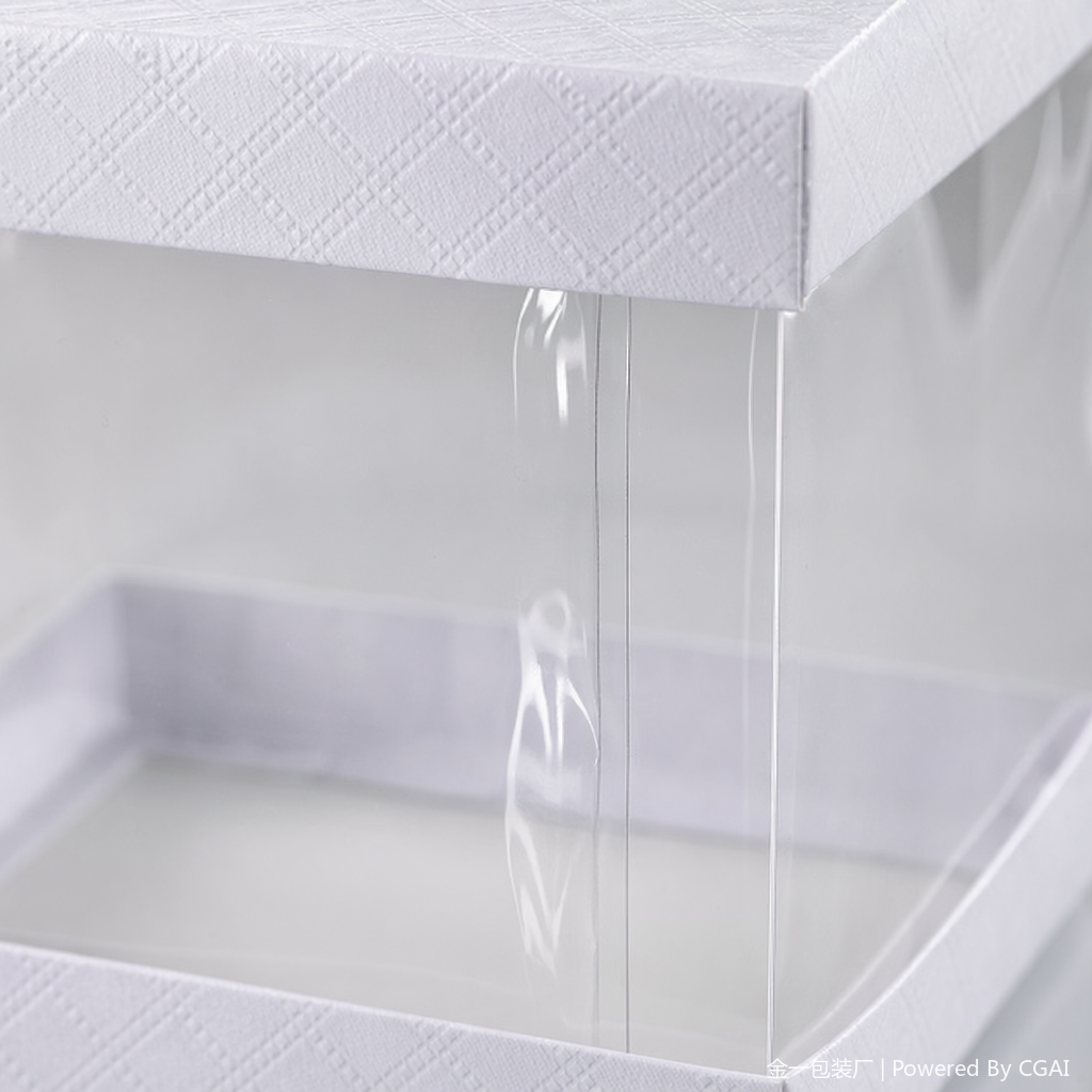 White paper boxes with transparent Windows and other paper packaging containers Application Scenario