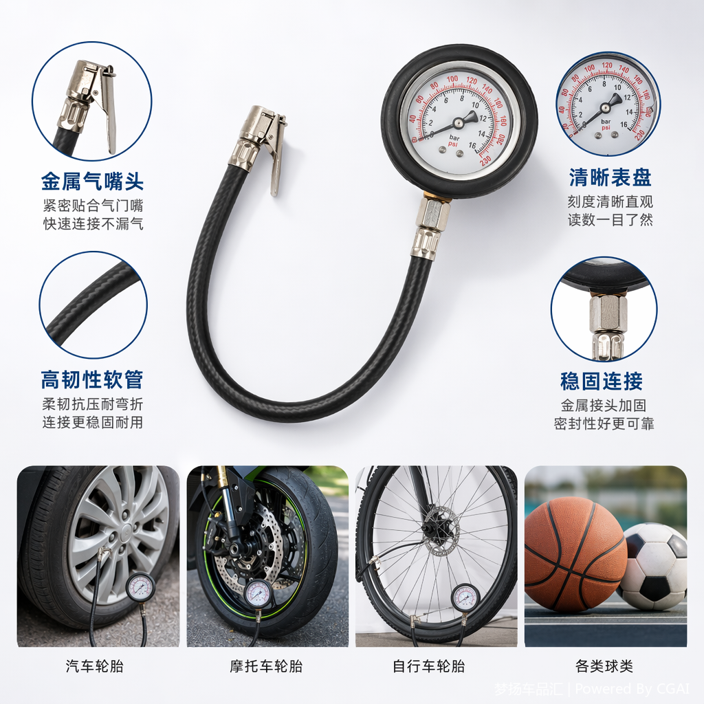 黑色橡胶软管压力表 耐压精密工业用压力检测仪表