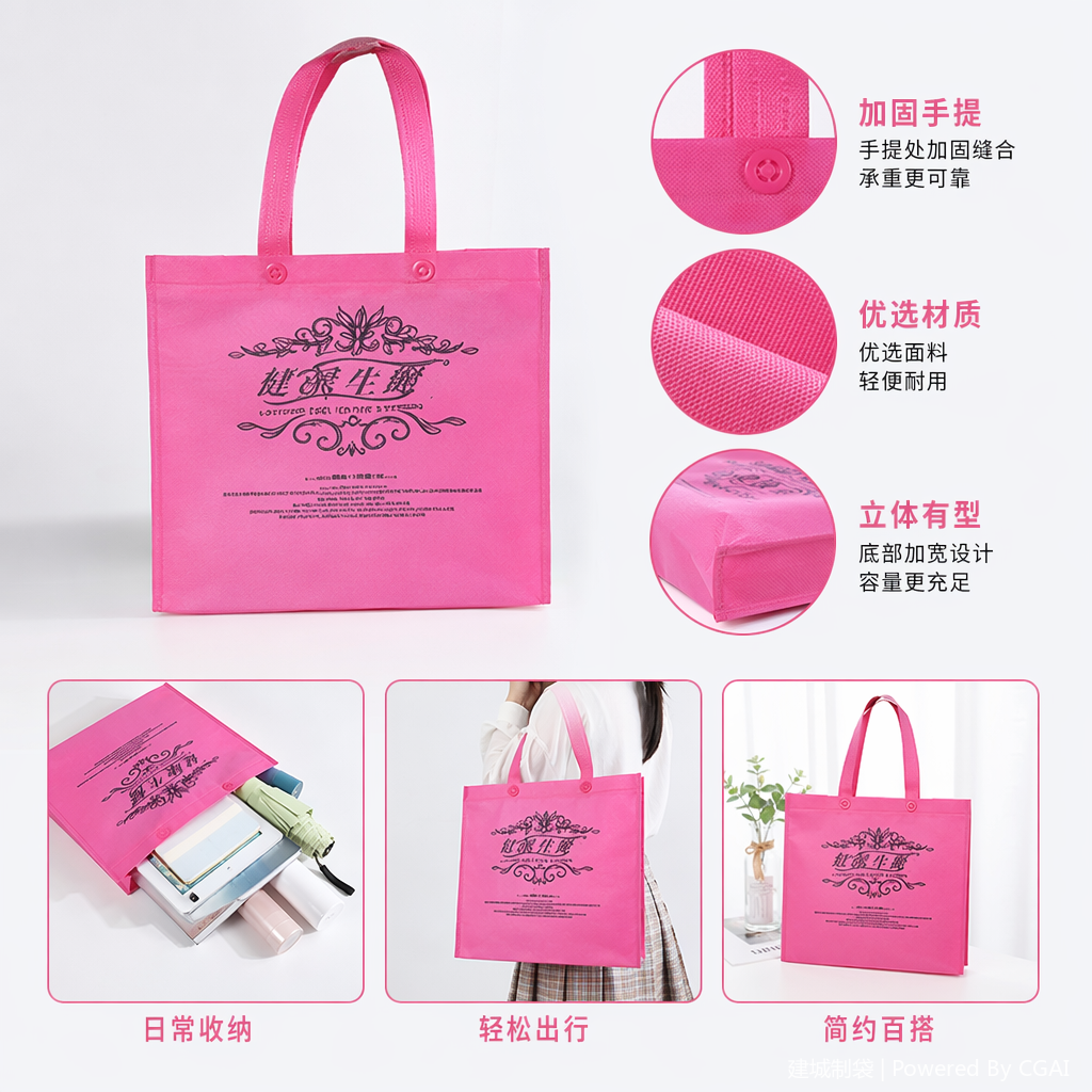 无纺布抽绳外卖袋小朋友礼品袋 10只装