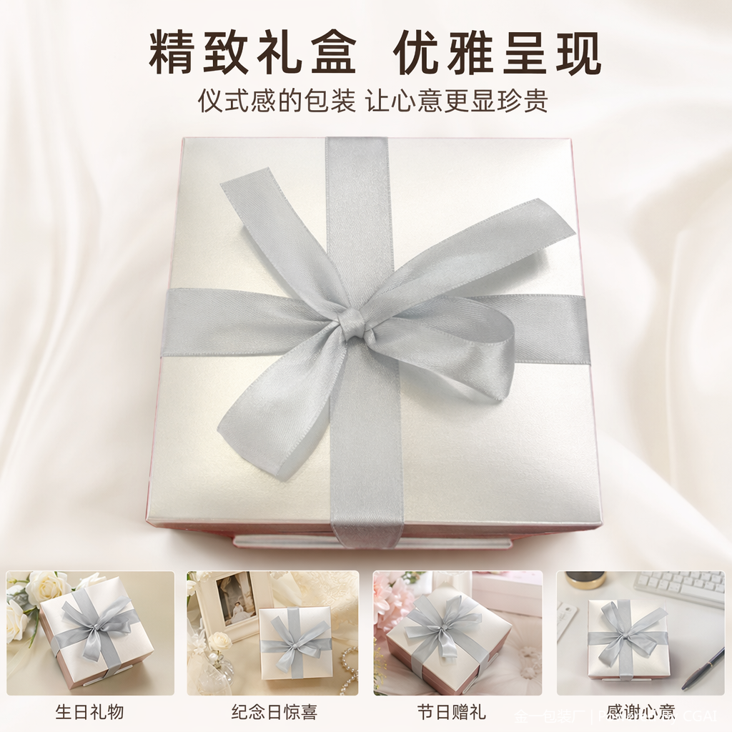 Silver festival supplies gift box, running light, souvenir packaging box, accessory gift wrapping paper