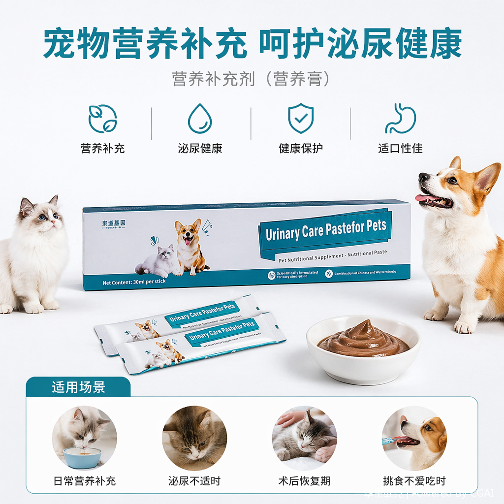 犬猫泌尿护理营养膏 宠物营养补充剂 改善猫狗尿闭