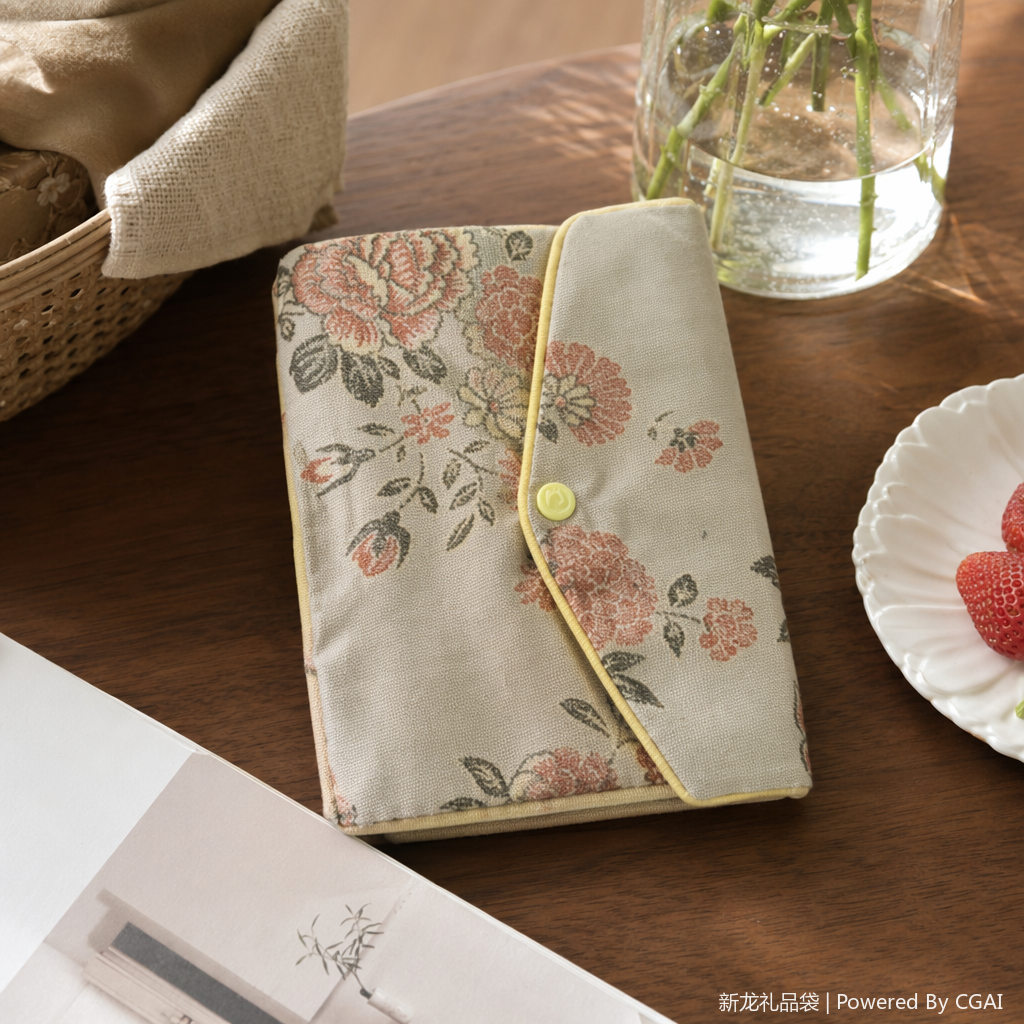 Solid color simple hand-held eco-friendly shopping bag with silk cloth, foldable storage bag details Picture