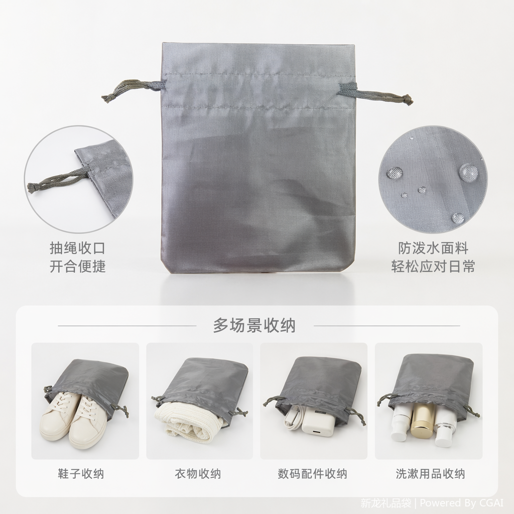 Pure cotton silk fabric hand-held eco-friendly shopping bag, foldable lightweight storage bag