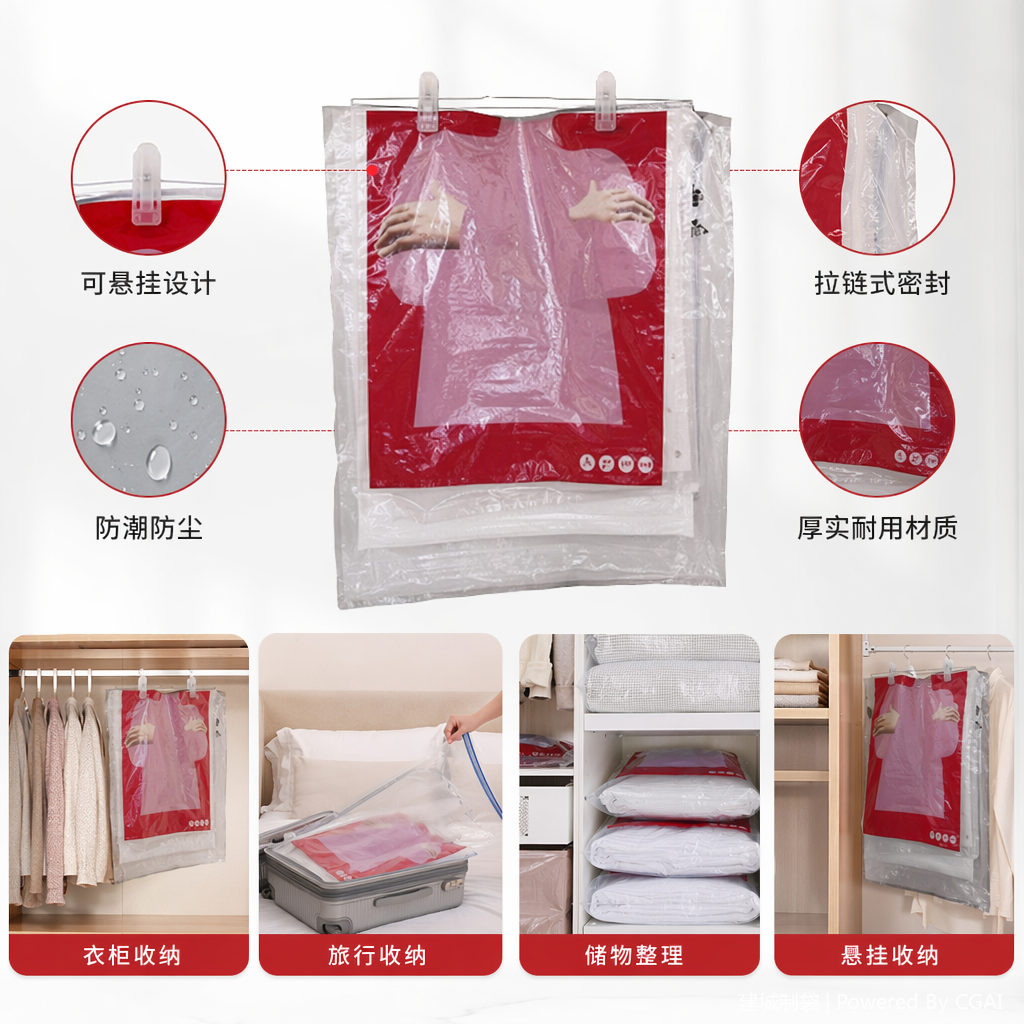 PVC plastic self-sealing bags, OPP PE packaging bags, transparent sealed preservation bags