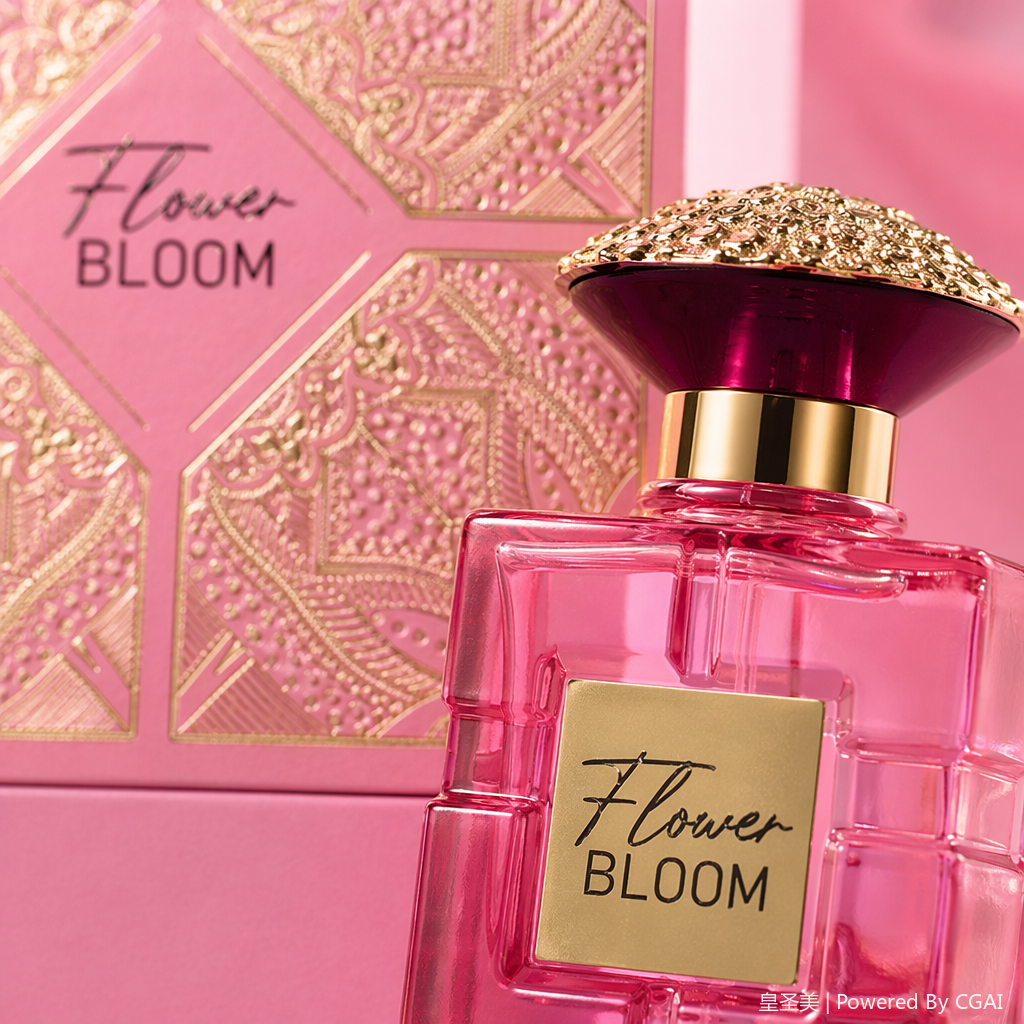 Middle Eastern domestic high-end Perfumes, pink packaging box, red perfume Application Scenario