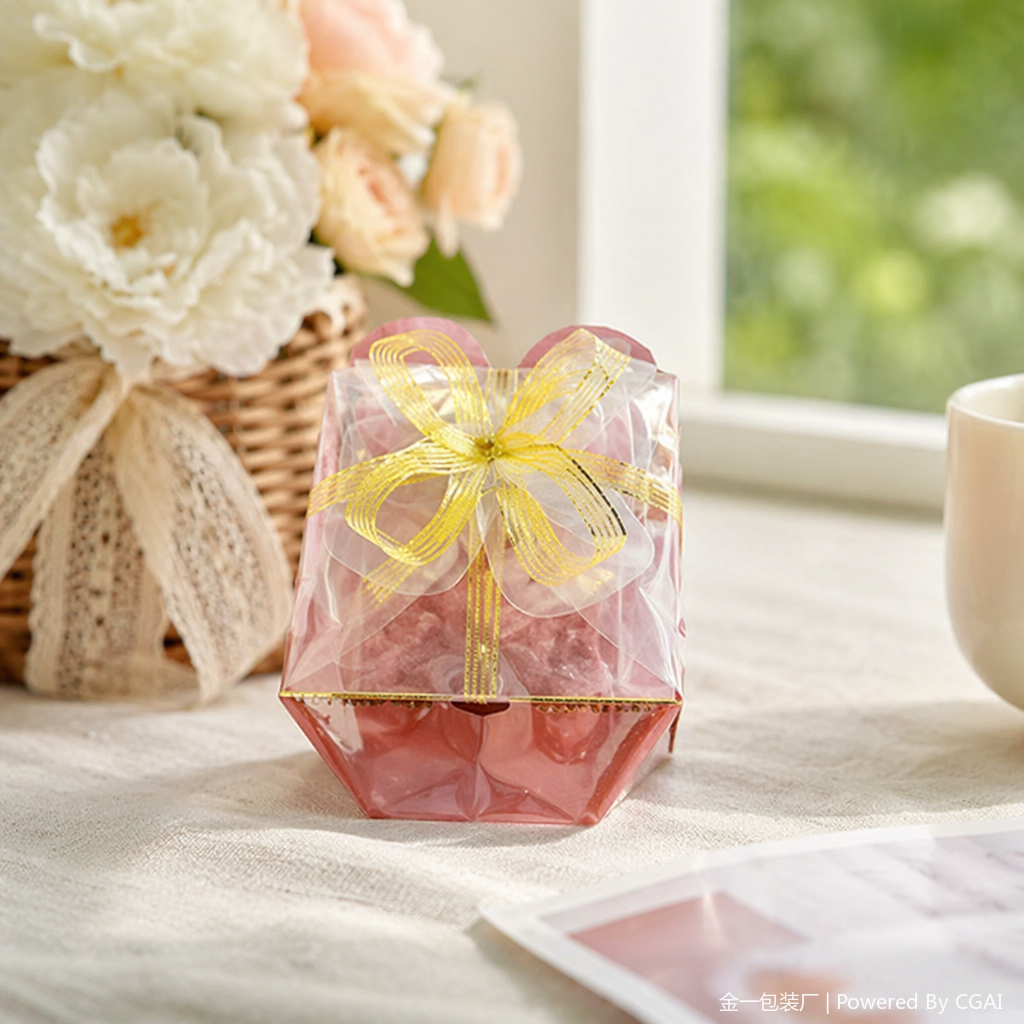 Transparent gift box with butterfly companion souvenir packaging box, running lighting fixtures, festival gift wrapping paper details Picture