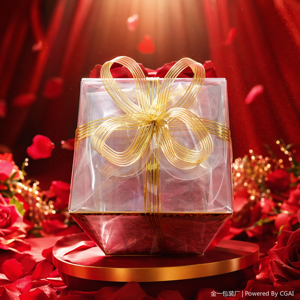 Transparent gift box with butterfly companion souvenir packaging box, running lighting fixtures, festival gift wrapping paper Specification image