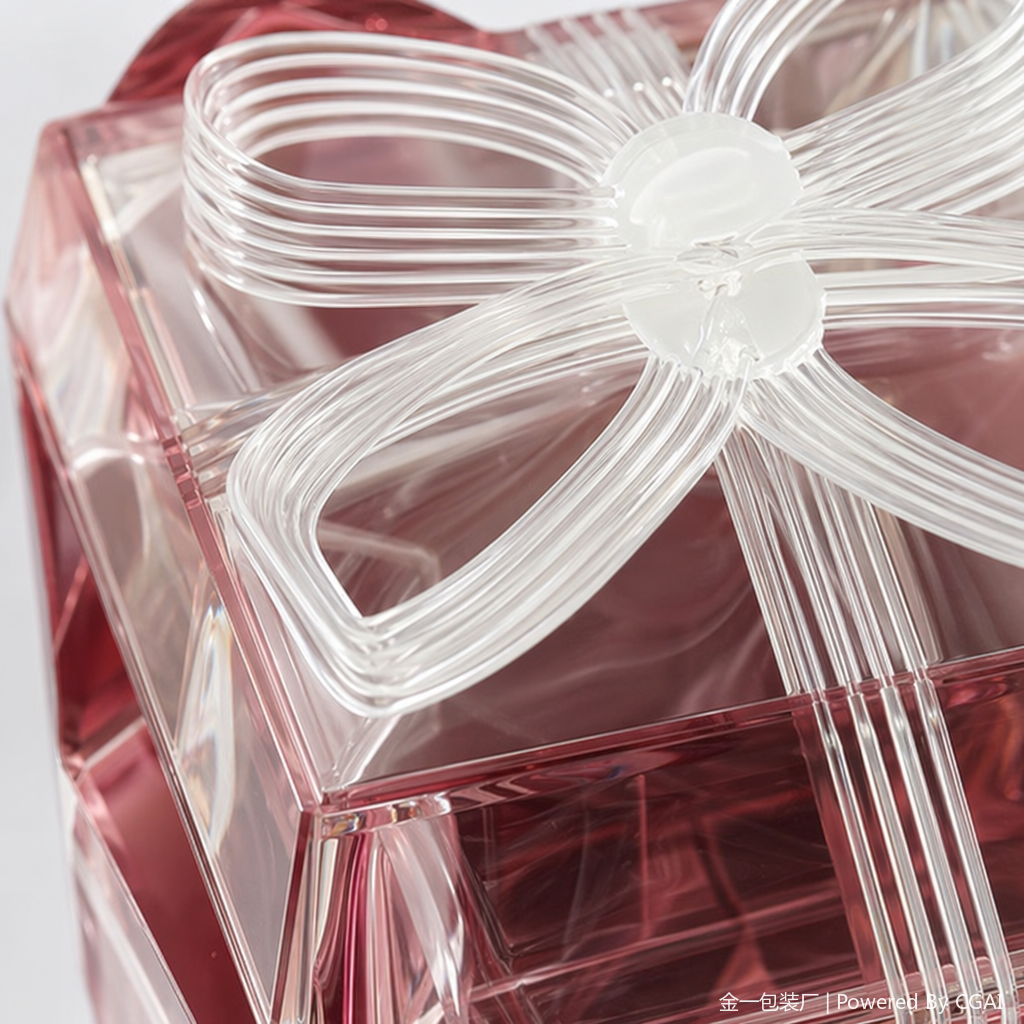 Transparent gift box with white butterfly companion gift packaging box, running lighting fixtures, festival gift wrapping paper Application Scenario