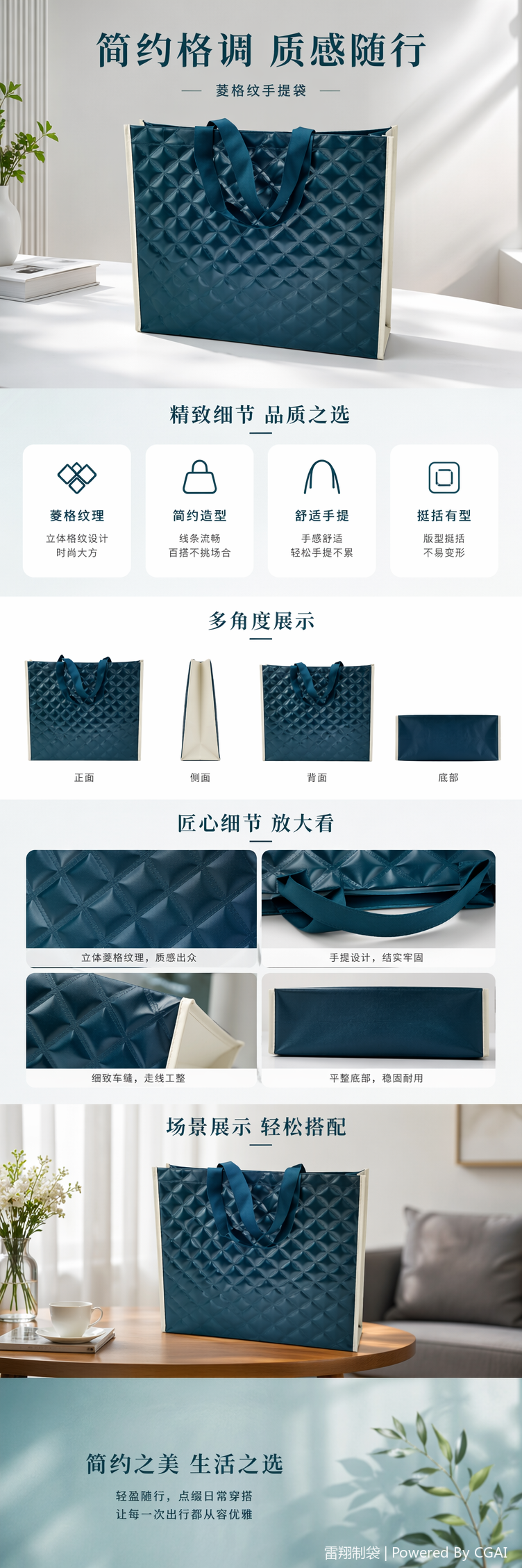 环保无纺布抽绳外卖袋小朋友礼品袋18x22cm详情1