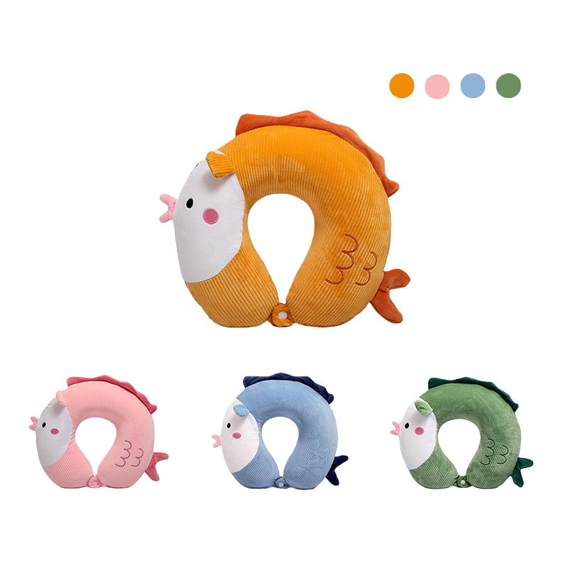 Bobo Fish Cultural and Creative Design Neck Pillow, Cartoon children's Comfortable nap pillow, U-shaped pillow, portable pillow for business trips, Memory foam 1 Item Picture