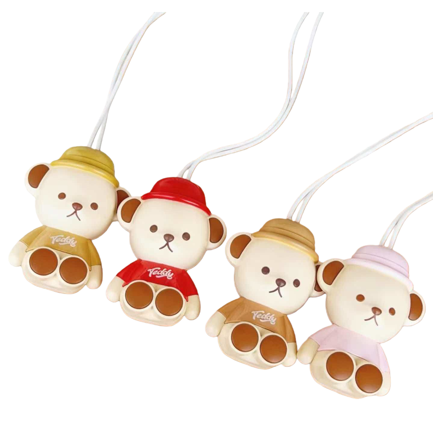 A cartoon bear-shaped lanyard handheld fan is a summer cooling wonder Item Picture