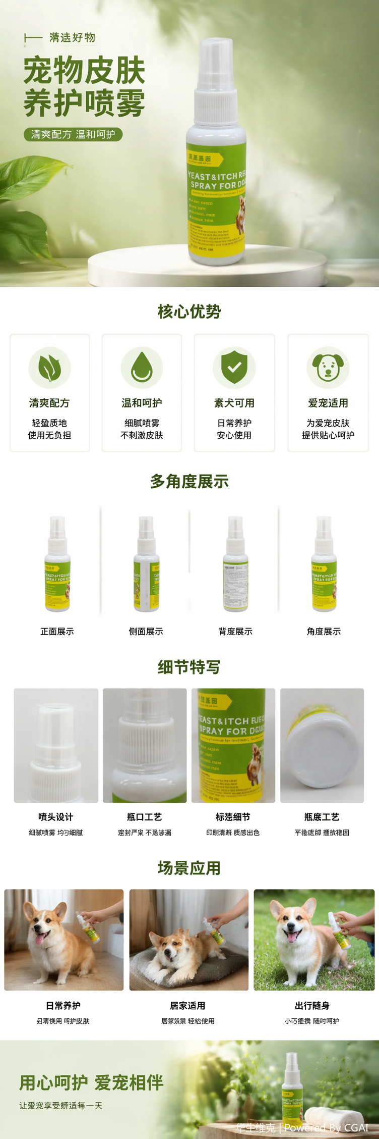 Dog external skin care spray for relieving itching, soothing, gentle and non-irritating pic 1