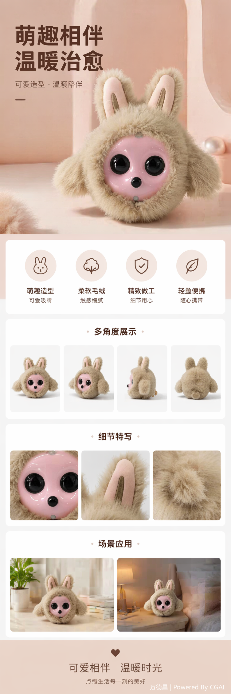 3C智能机器人毛绒兔形机器狗玩具AI智能喵星人 pic 1