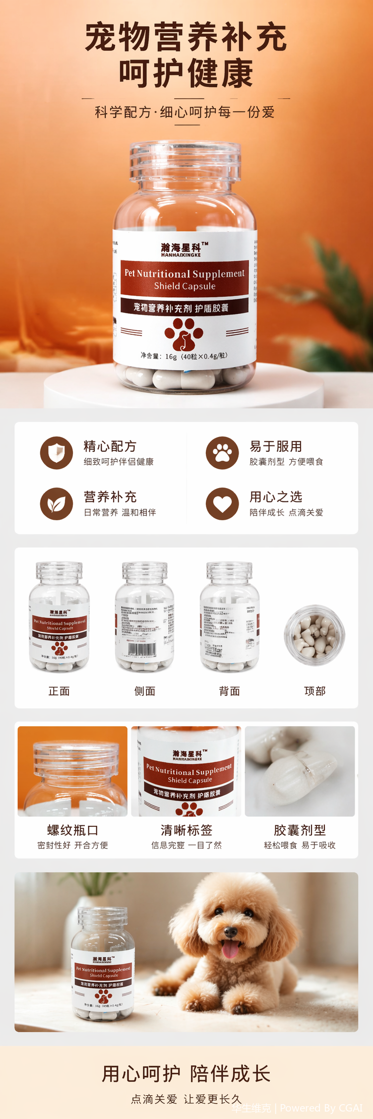 Pet Shield Capsules Lysine Vitamin Lactoferrin Enhance the immunity of cats and dogs pic 1