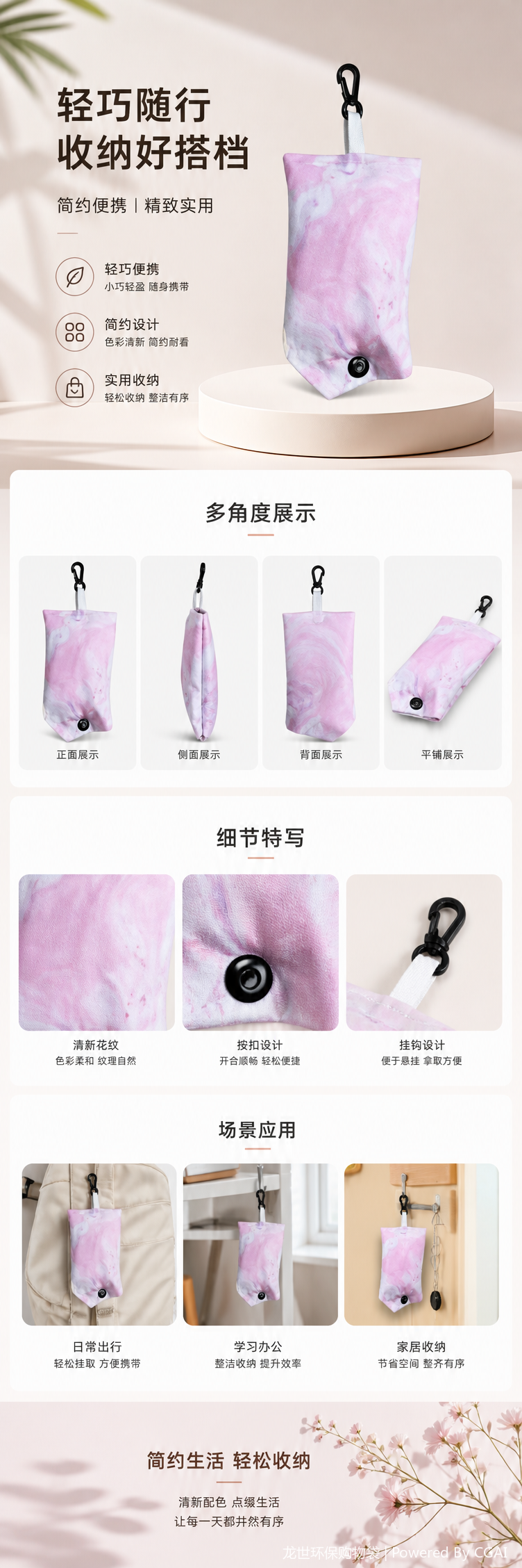 塑料内裤包装手提袋 折叠购物袋 服装专用环保包装袋详情1