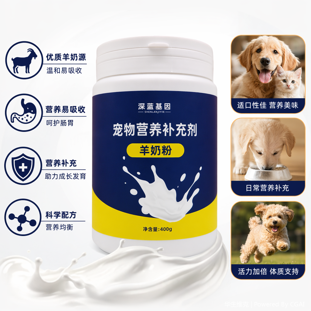 Pet goat milk powder dietary supplement for immune enhancement