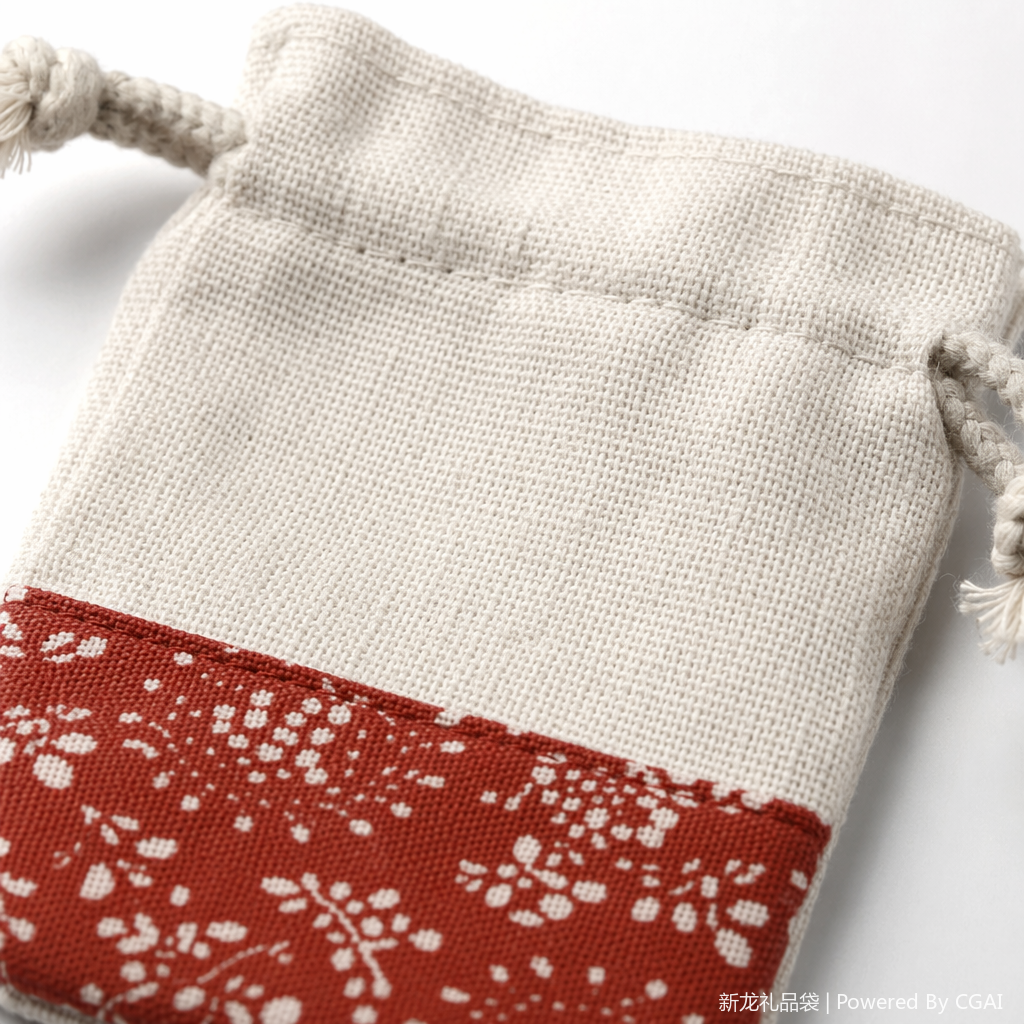 Christmas cotton and linen fabric pocket, cotton rope closure, cotton fabric storage bag Application Scenario