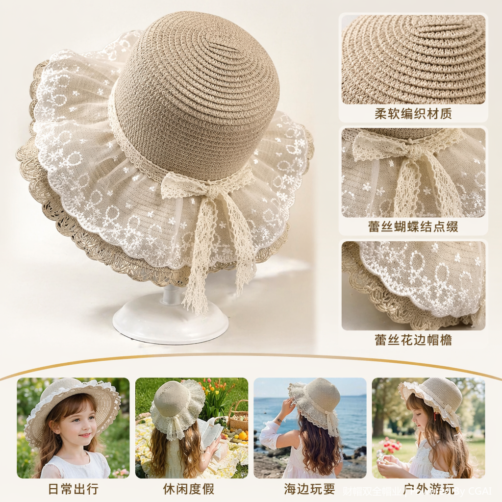 Colorful woven Korean-style sunshade baseball cap for adults, summer straw hat for women, 163213586