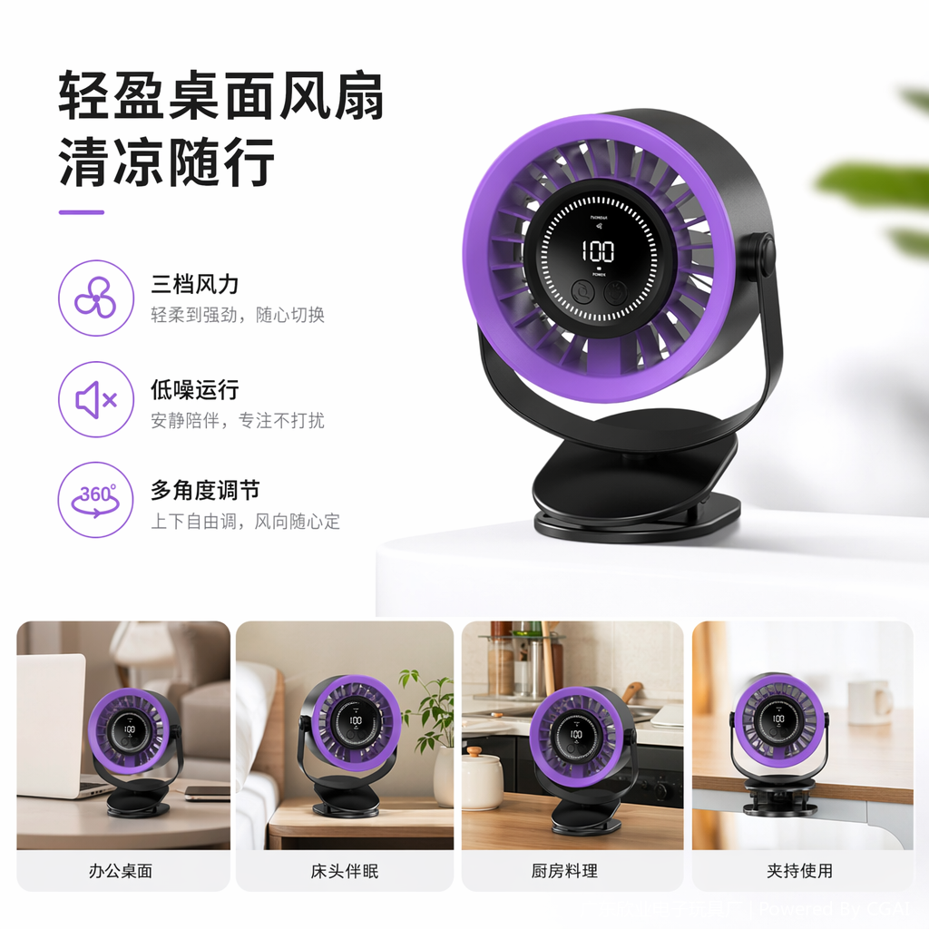 Simple and elegant desktop dual-purpose small fan, a summer cooling wonder