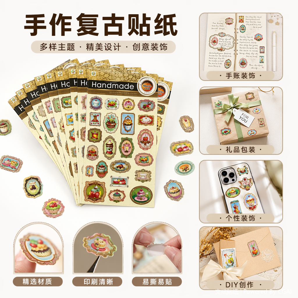 彩色欧式手工墙贴墙裙自粘蝴蝶布贴墙壁贴纸贴画