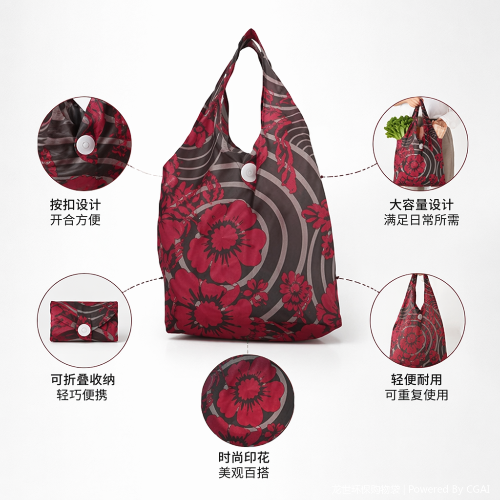 Plastic underwear and clothing packaging hand-held folding shopping bags