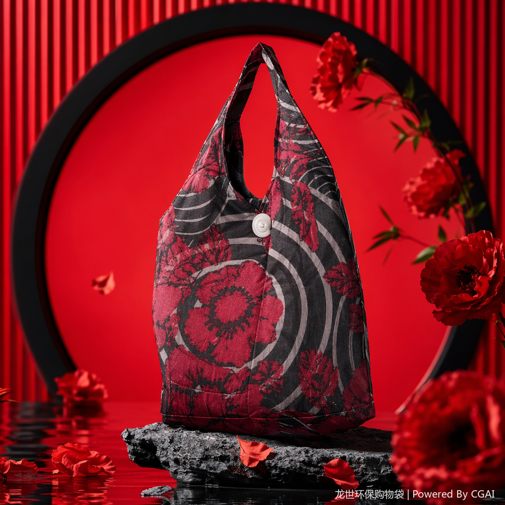 Plastic underwear and clothing packaging hand-held folding shopping bags Specification image