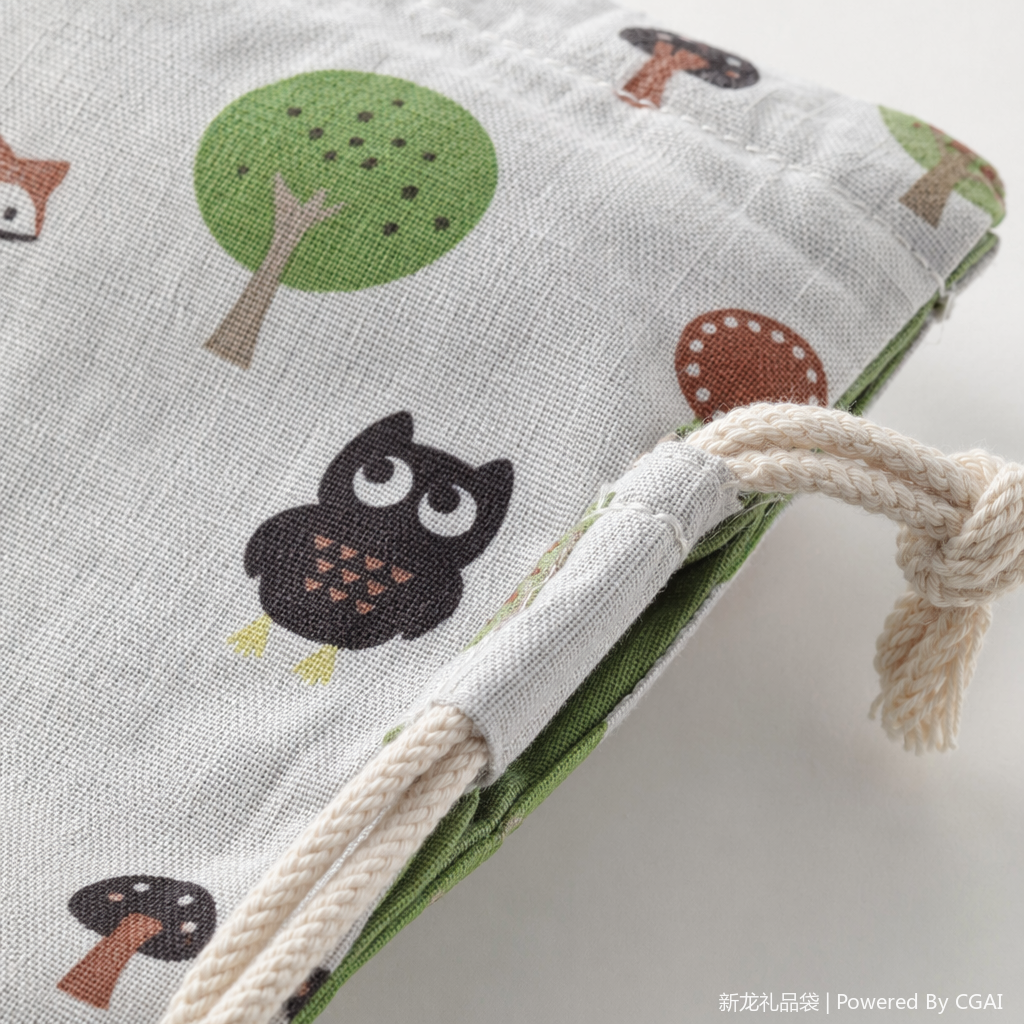 This cotton and linen bag with a cotton rope closure is an eco-friendly storage bag suitable for gift packaging Application Scenario