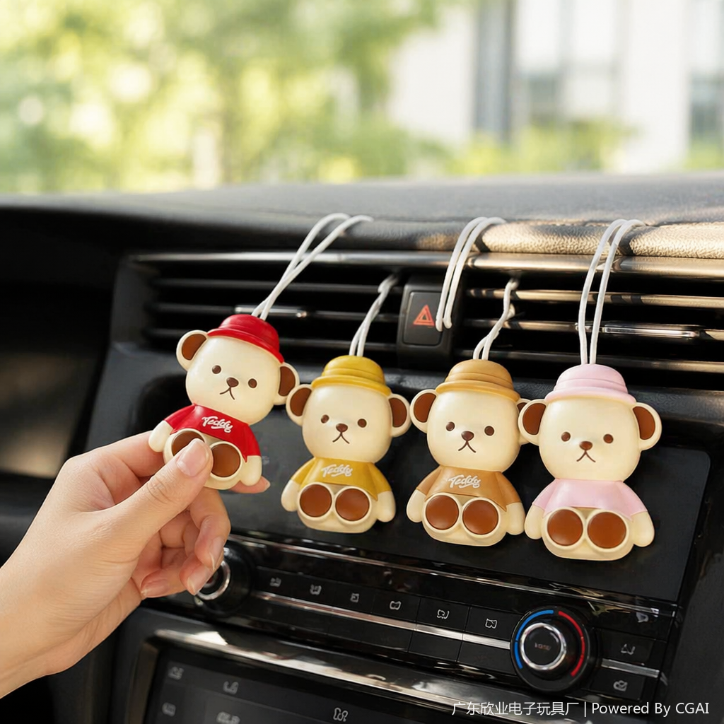 A cartoon bear-shaped lanyard handheld fan is a summer cooling wonder details Picture
