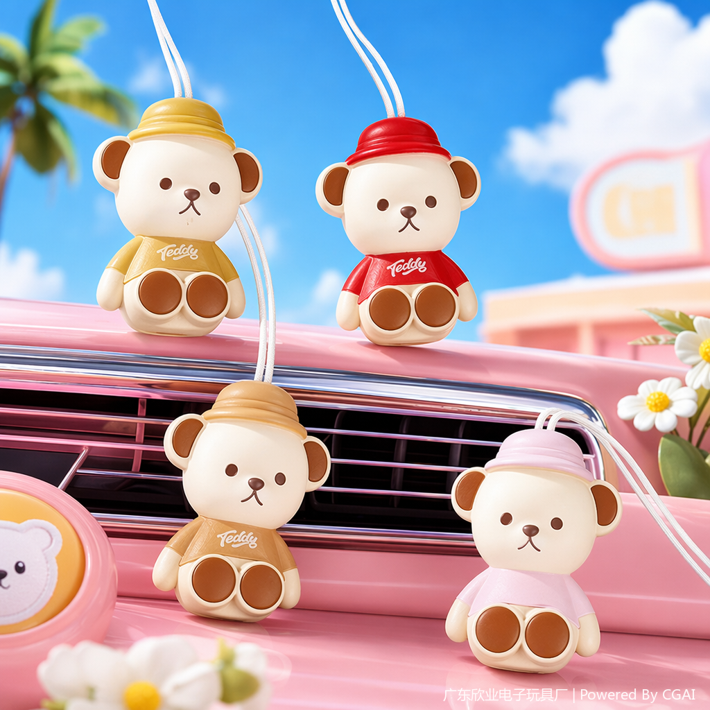 A cartoon bear-shaped lanyard handheld fan is a summer cooling wonder Specification image