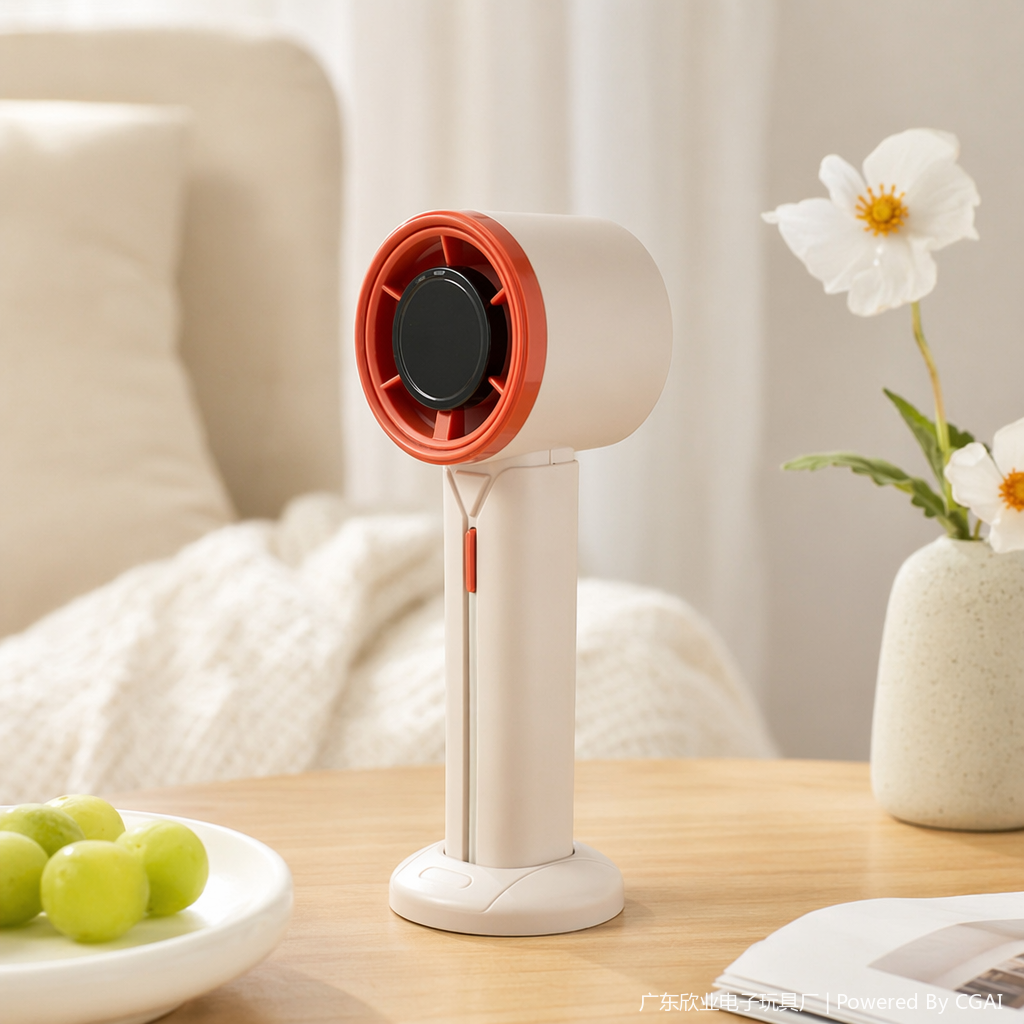 Simple digital display macaron color series high-speed mini handheld fan details Picture