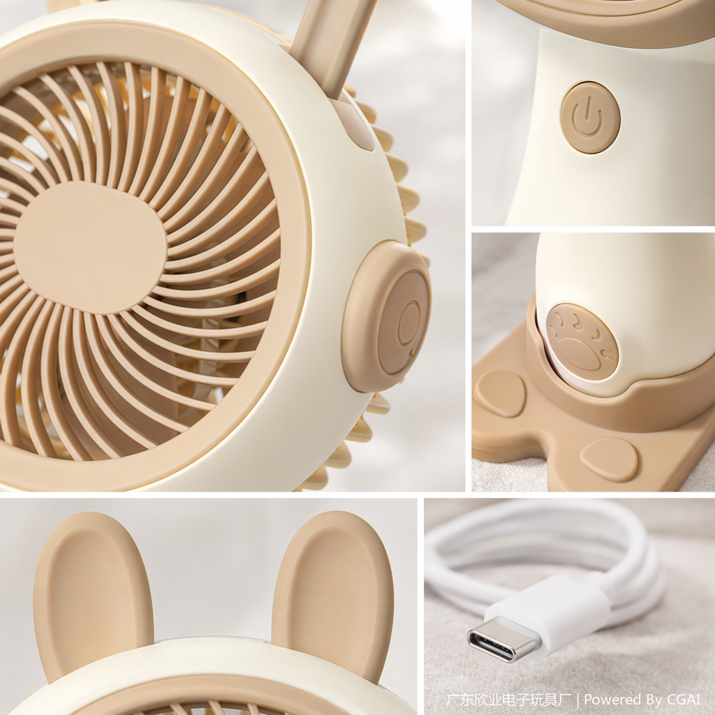 Cartoon color handheld mini fan, student portable electric fan Application Scenario