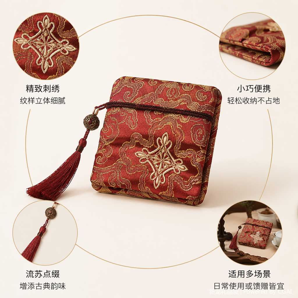 纯色绸布袋 手提礼品包装袋 丝滑质感环保可重复使用