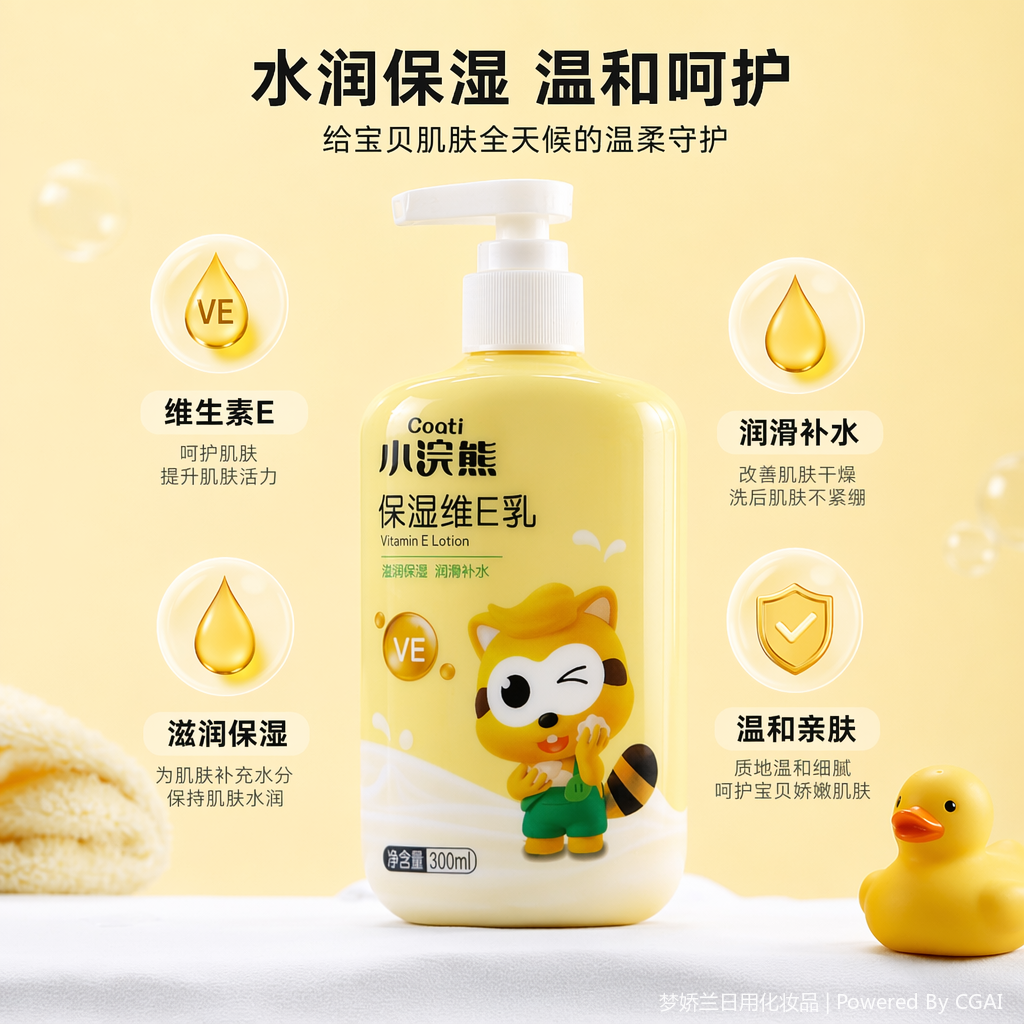 Little Raccoon Infant Moisturizing Vitamin E Lubricating Body Lotion