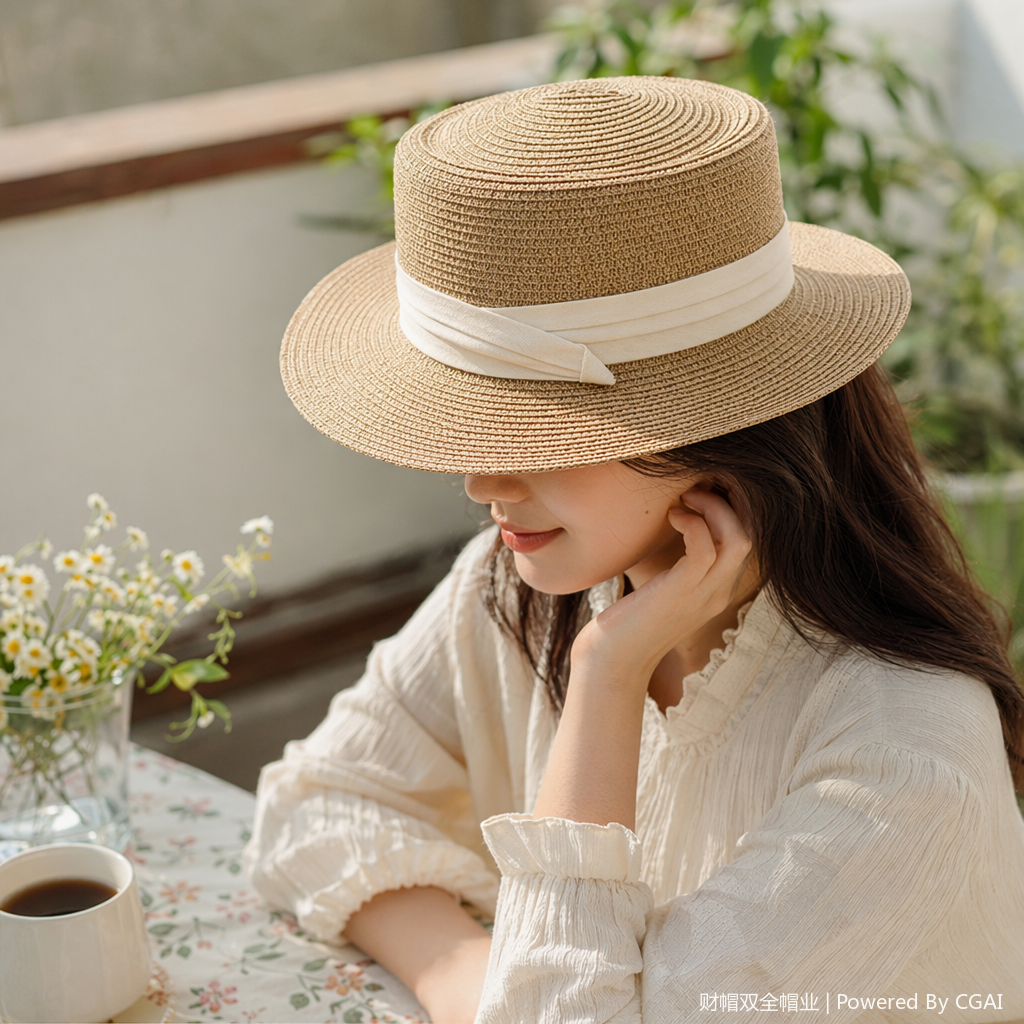 Adult summer sun hats, female summer Korean-style straw hats details Picture