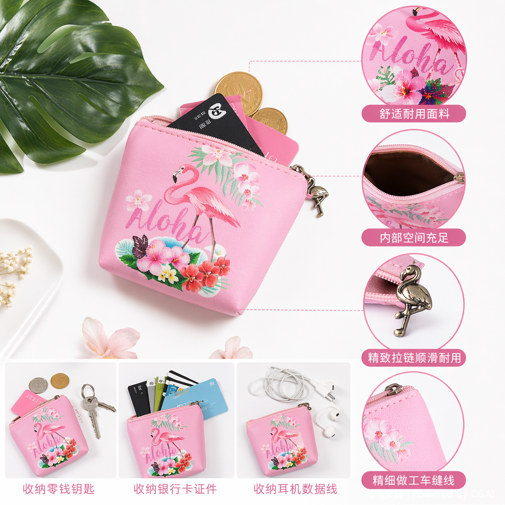 儿童彩色火鸟解压硅胶零钱包卡通挂包玩具