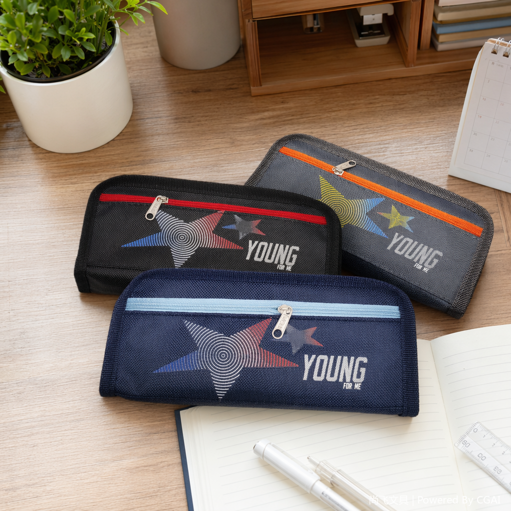 尚飞学生双肩包黑色灰色深蓝色星形文具盒拼图网纱袋YOUNG FOR ME details Picture