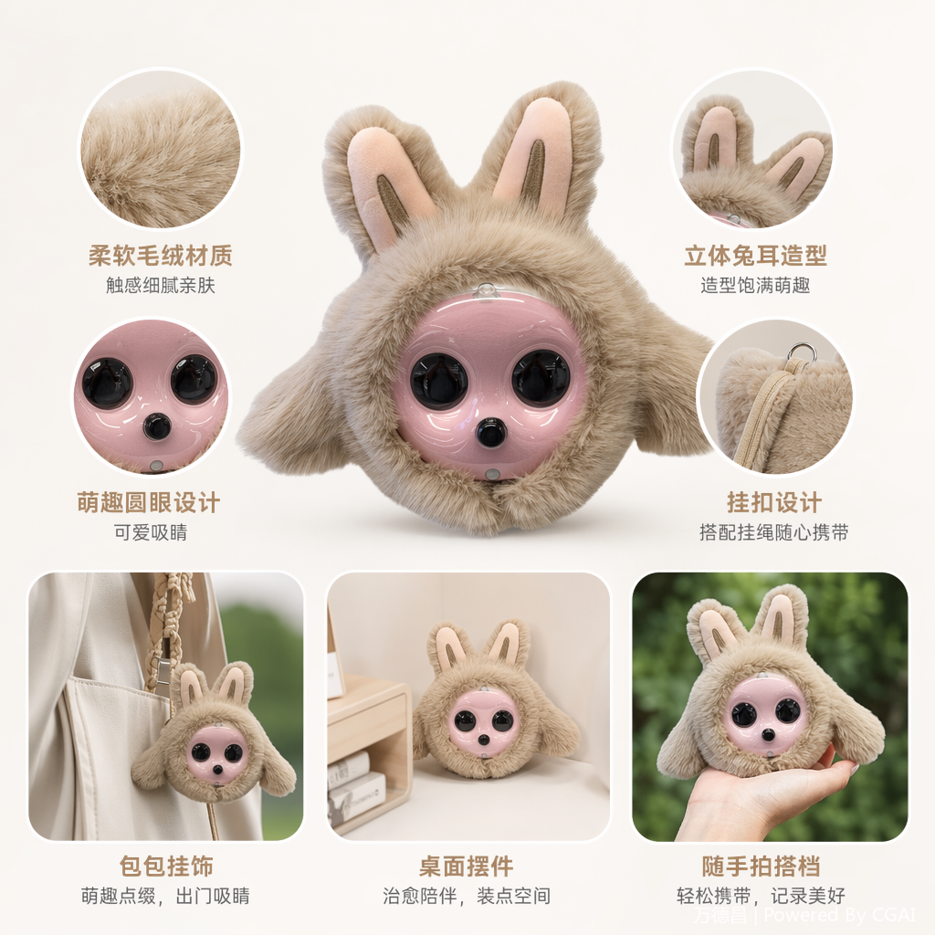 3C智能机器人毛绒兔形机器狗玩具AI智能喵星人