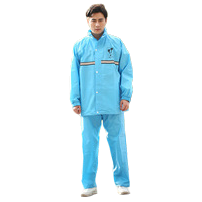 Two-piece raincoat with thickened PU, windproof and breathable, long design for electric bikes, suitable for both men and women outdoors Item Picture