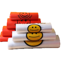 Yellow smiley face patterned degradable plastic packaging material vest bag for supermarket Item Picture