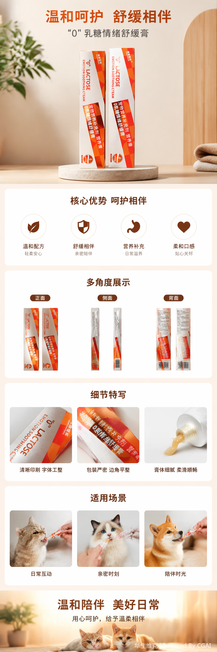 Huasheng Weike Hanhai Xingke 0 Lactose Series Emotional Soothing Nutritional Paste 30ml per tube Pet nutritional supplement, suitable for dogs and cats pic 1