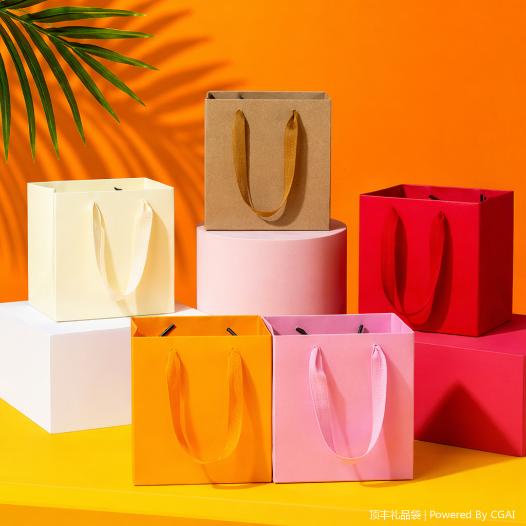 Colorful gift bags, souvenir packaging boxes, running lights, festival gift wrapping paper, hand-held takeout bags Specification image