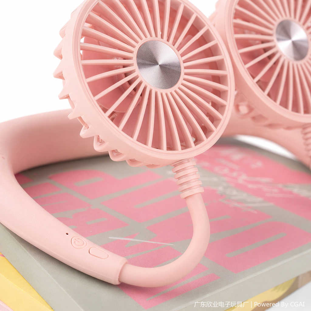 Simple and colorful neck-hanging fan Application Scenario
