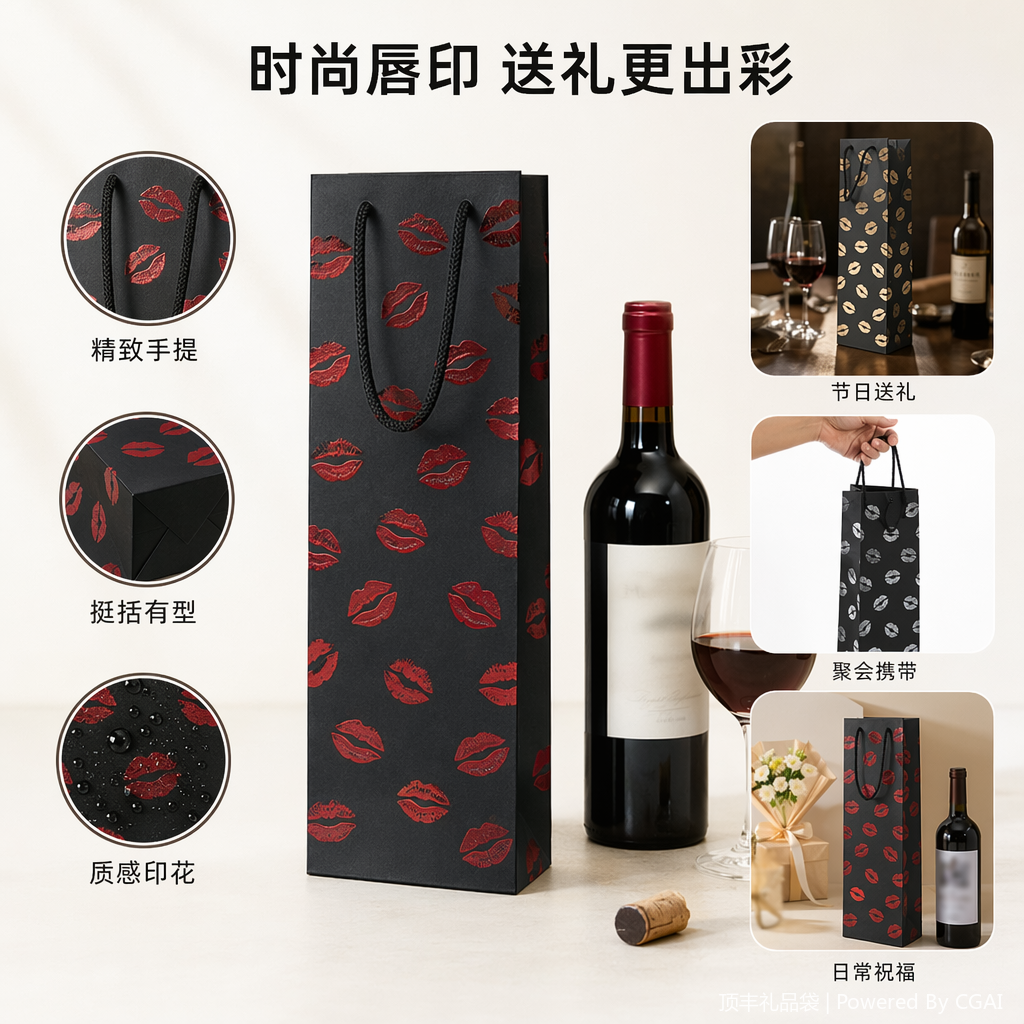 Running light souvenir, eco-friendly handbag, festival gift packaging box, thickened tear-resistant packaging paper