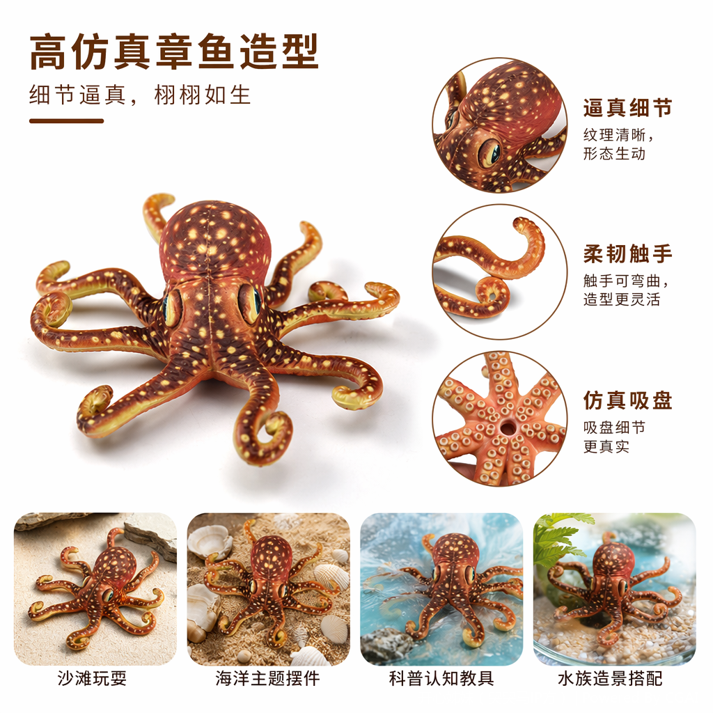Colorful octopus dolls, other figurines, soft and cute plush toys, 30cm / 50cm
