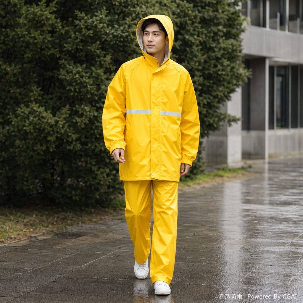 Split PU raincoat, unisex, extended design, specially designed for electric bikes, outdoor rainproof daily necessities details Picture